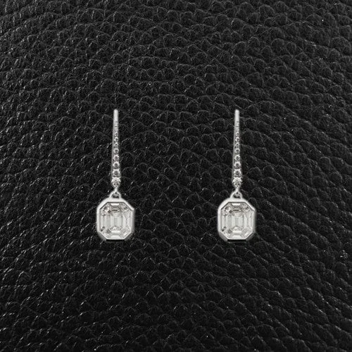 wave pattern earrings for women -Diamond Dangle Earrings