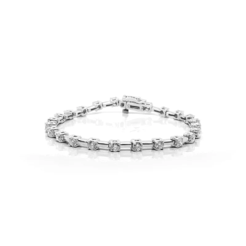 Ladies knotty braid bracelets -14k White Gold Tennis Bracelet