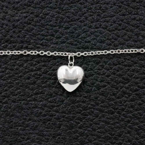 Ladies perfect round bracelets -Puffy Heart on a Chain Bracelet