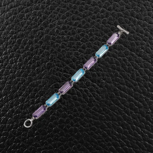 Ladies rising shine bracelets -Amethyst & Blue Topaz Bracelet