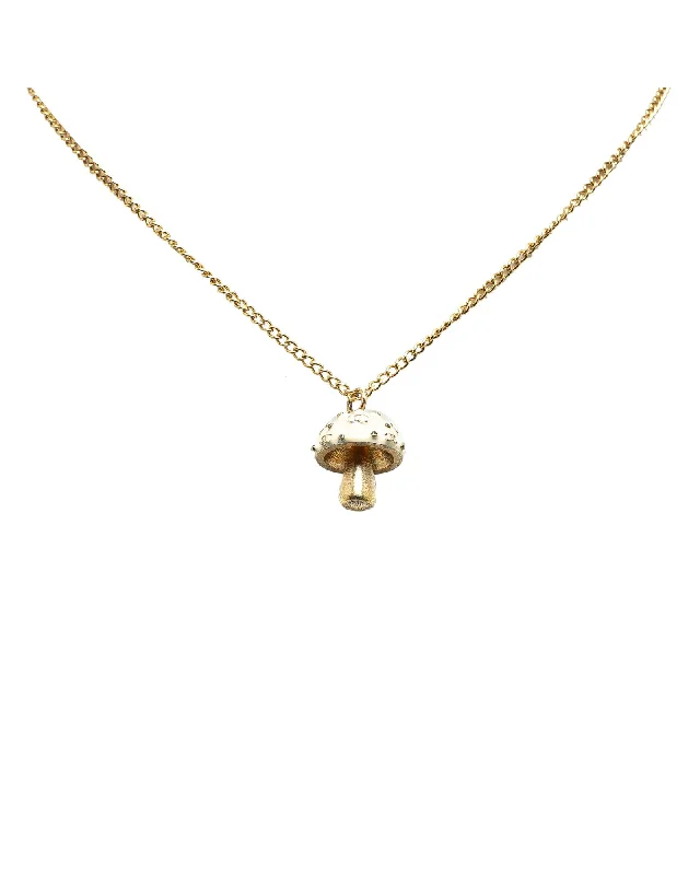 Ladies simple daily necklaces -Gold Plated Pendant Necklace with Enamel Details