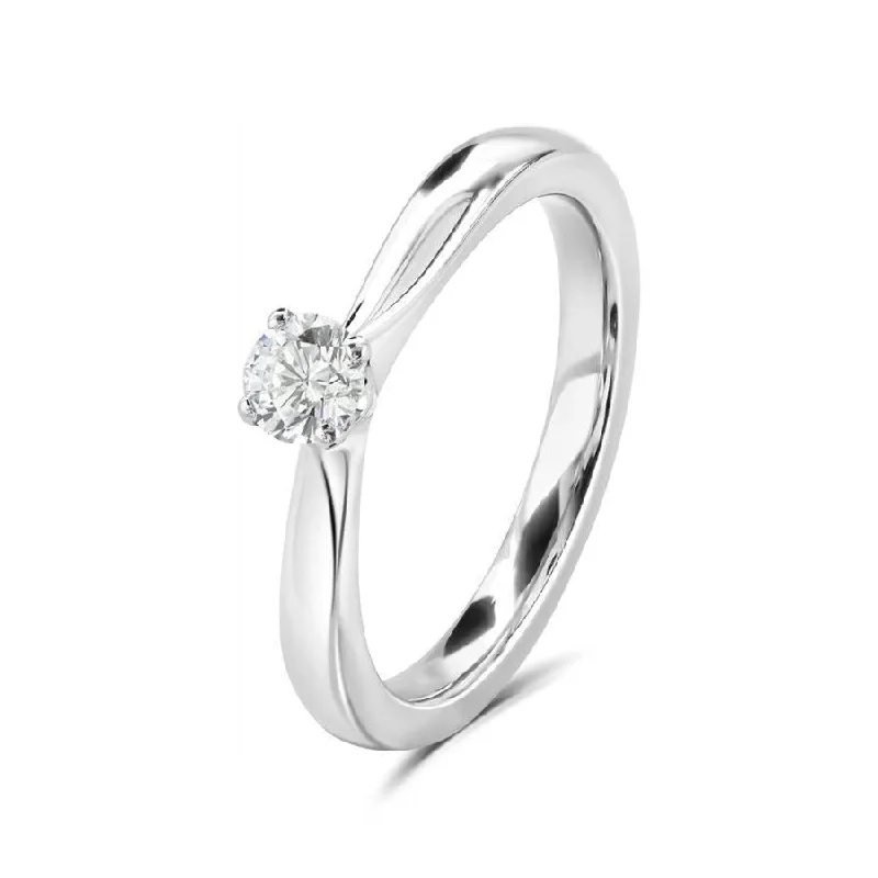 heart accent rings for women -Platinum solitaire diamond ring