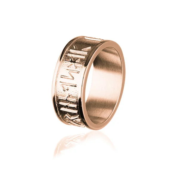 floral band rings for women -Runic Rose Gold Ring RXR236