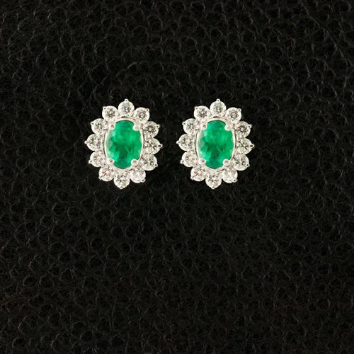 modern chandelier earrings for women -Emerald & Diamond Earrings