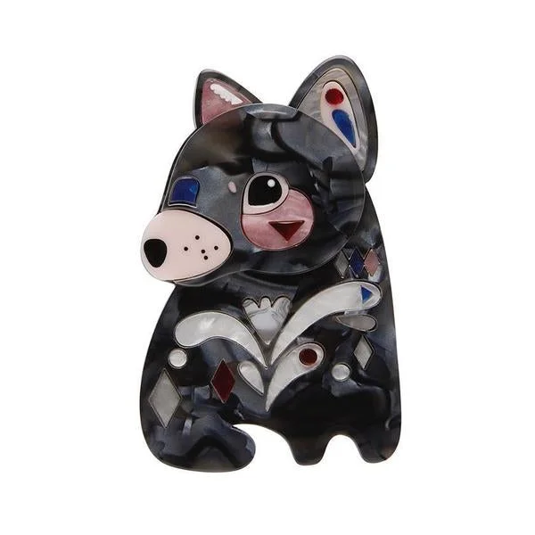 ladies silver brooch hematite stones -Erstwilder - The Talkative Tasmanian Devil Brooch - Pete Cromer (2020)