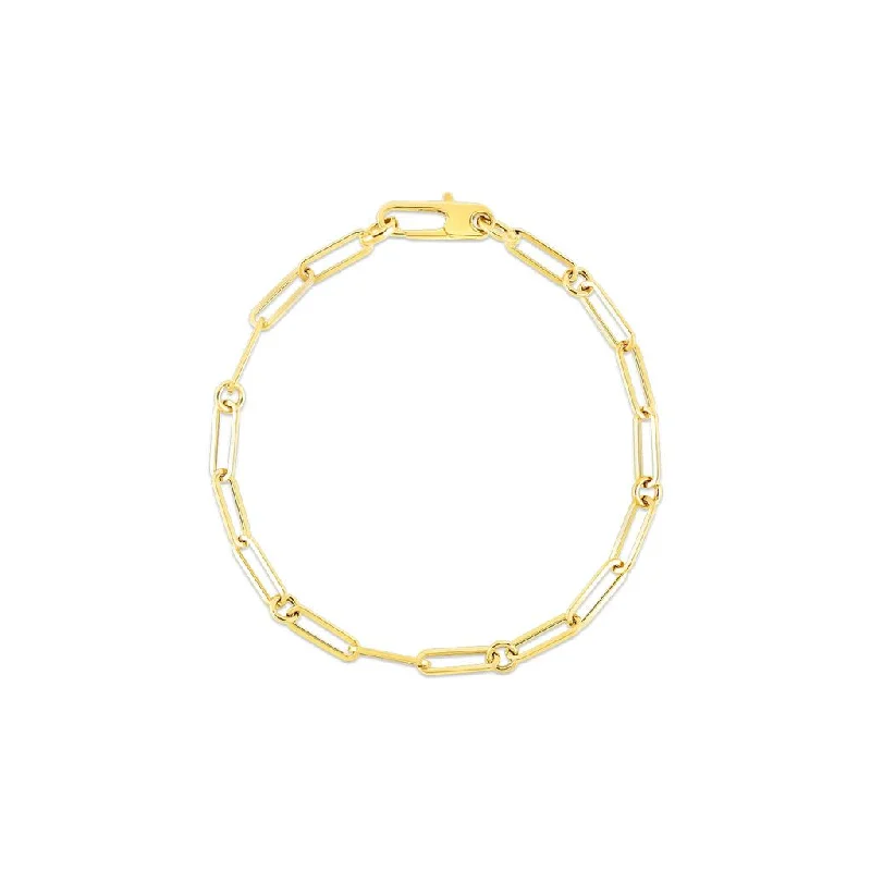 Ladies sunny charm bracelets -Roberto Coin 18k Yellow Gold Paper Clip Link Bracelet