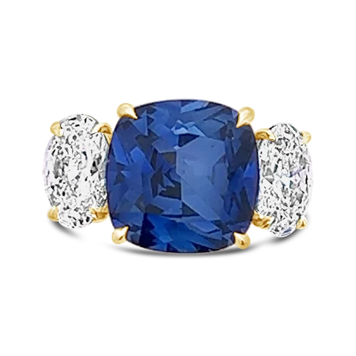 zigzag design rings for women -Sapphire & Diamond Ring