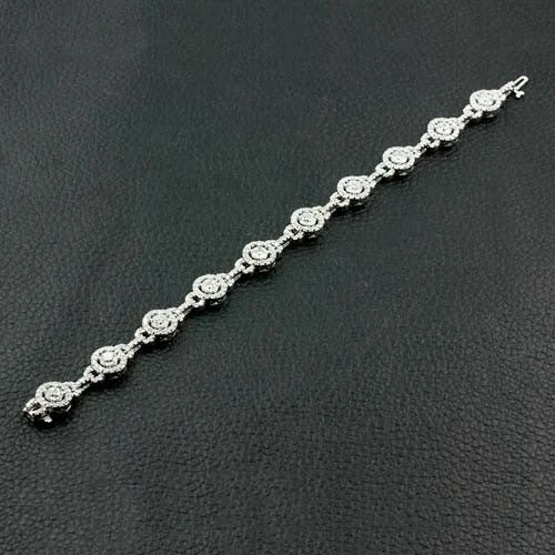 Ladies boost sparkle bracelets -Diamond Bracelet with Round Motif Links