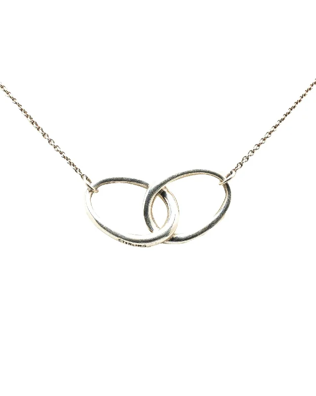 Ladies heritage grace necklaces -Sterling Silver Double Loop Pendant Necklace