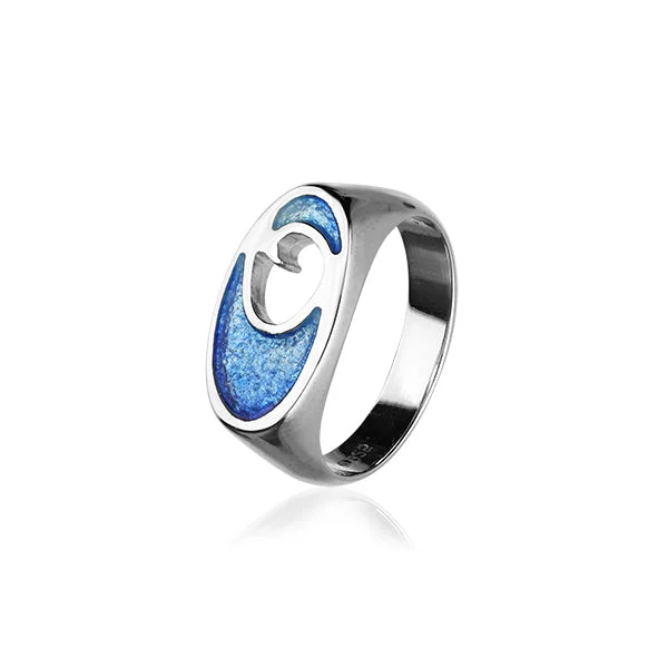 abstract shape rings for women -Coastal Silver Ring ER110