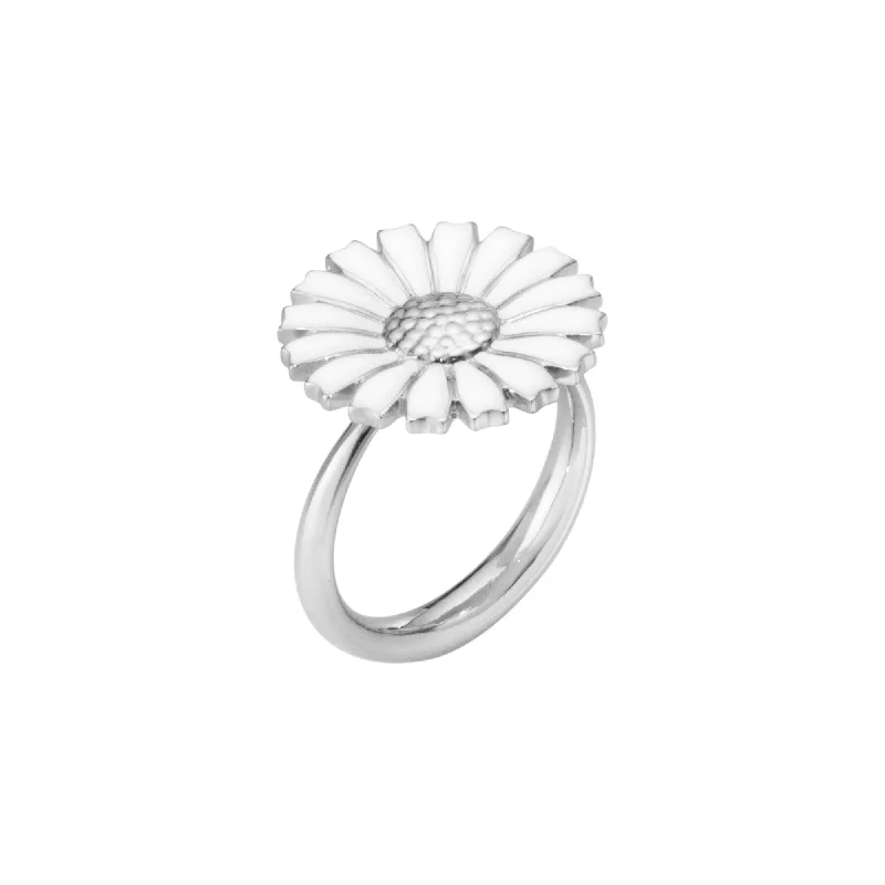 ladies birthstone rings custom -Silver Daisy Ring