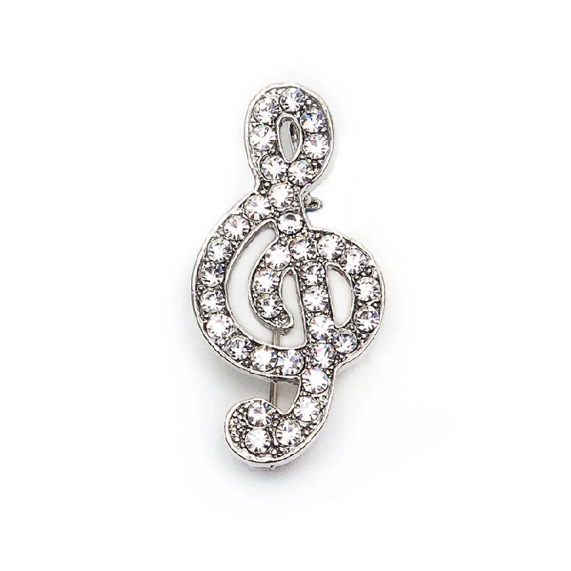 ladies gold brooch tree motifs -Treble Clef Brooch