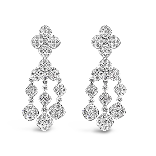 statement earrings for women bold -Diamond Dangle Earrings