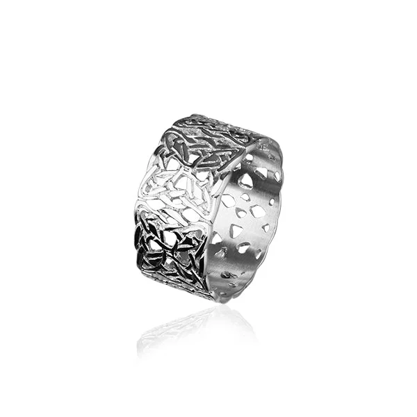 chain drop rings for women -Frank Lloyd Wright Silver Ring R182