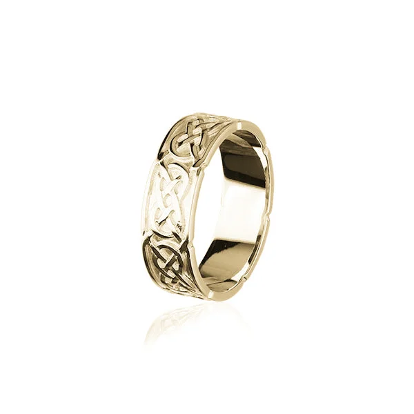 abstract shape rings for women -Celtic Gold Ring GR126