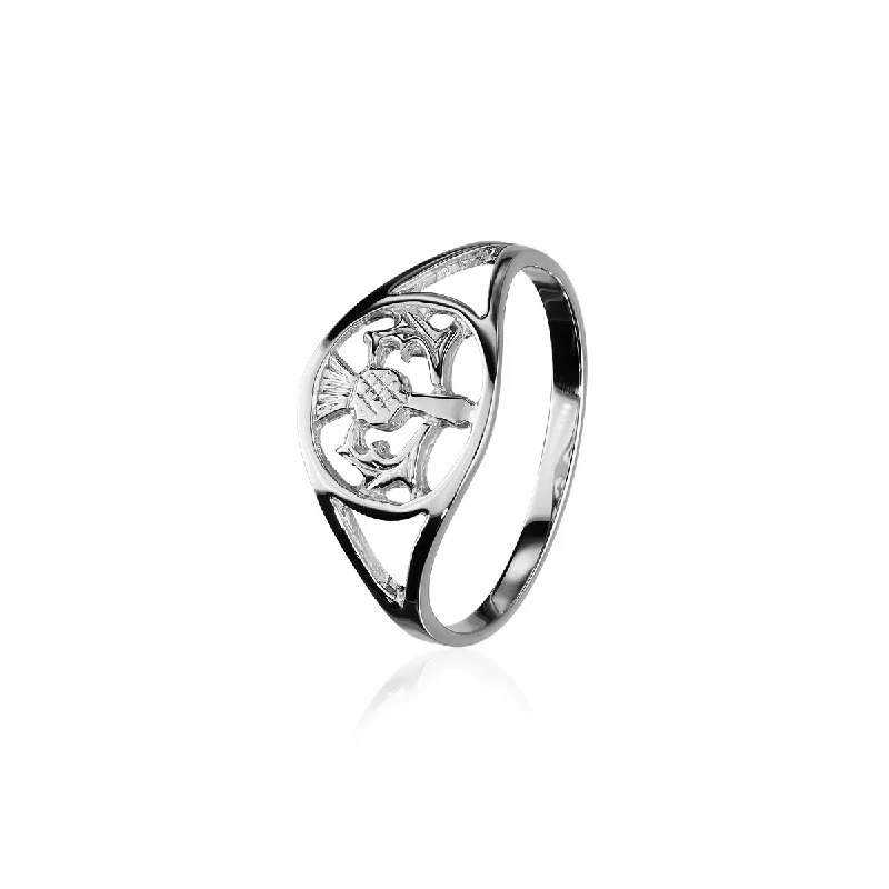 ladies silver rings sodalite stones -Thistle Silver Ring R75