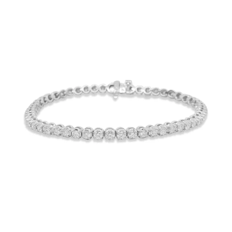 Ladies pearly moonstone bracelets -White Gold 3TCW Diamond Tennis Bracelet