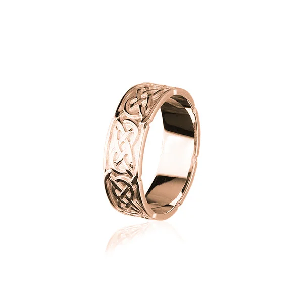 fringe detail rings for women -Celtic Rose Gold Ring RR126