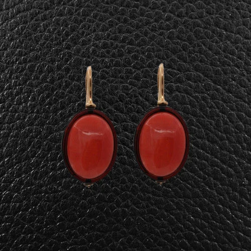 ladies casual earrings for everyday -Coral Dangle Earrings