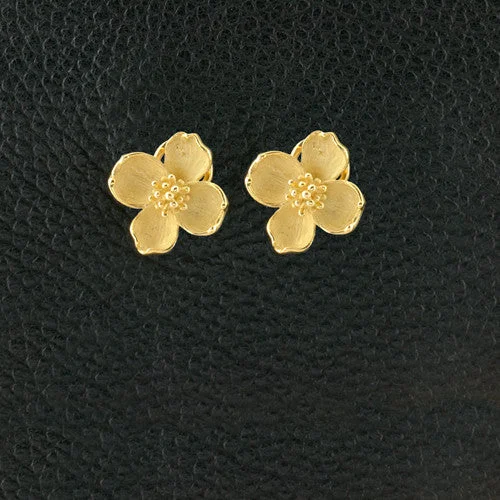 ladies gem earrings celestial themes -Dogwood Flower Earrings