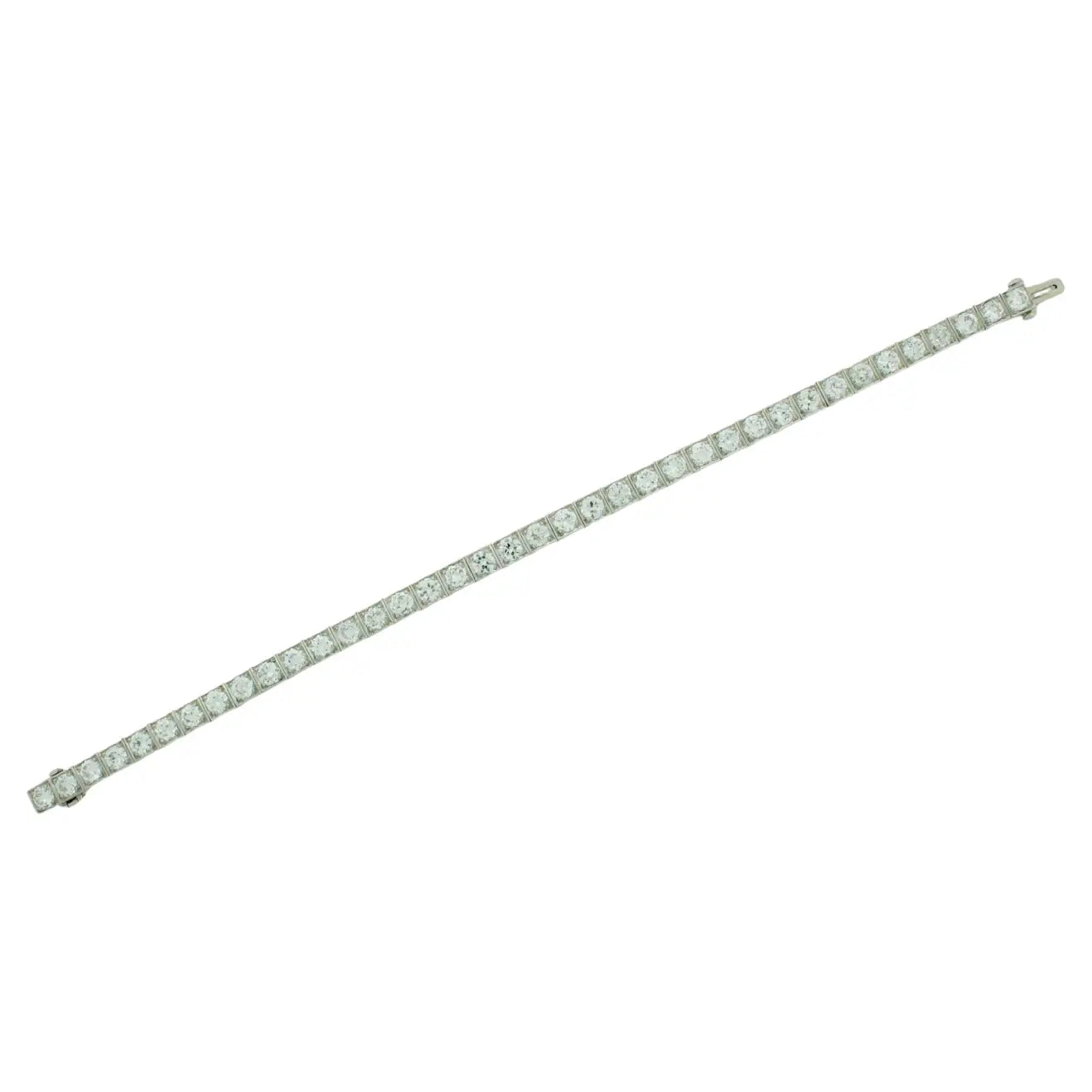 Ladies group gleam bracelets -Vintage Platinum Diamond Tennis Bracelet circa 1930's 7.75 Carats