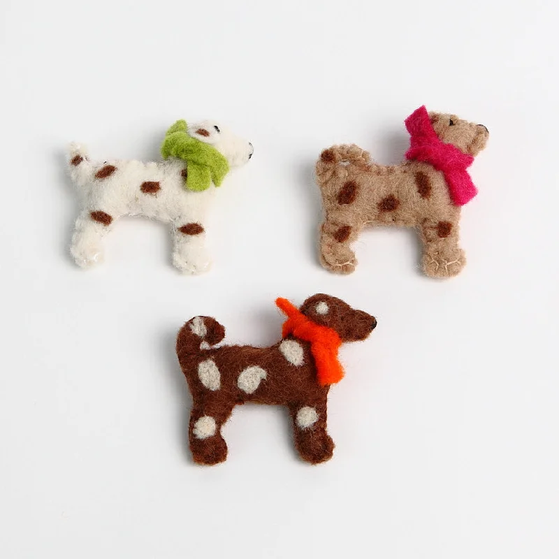 ladies pearl brooch timeless -Amica Felt Spotty Dog Brooch