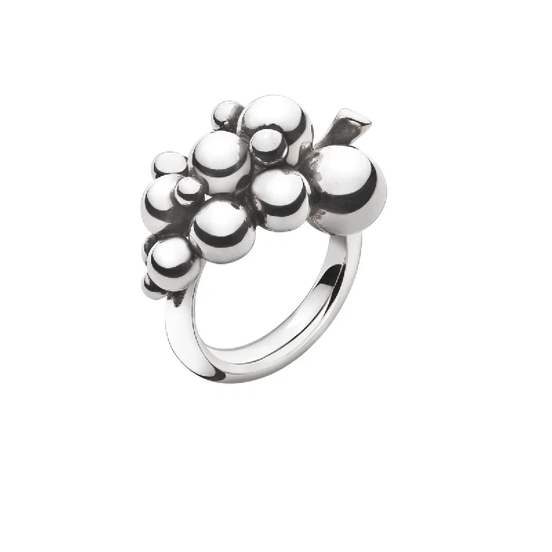 bar accent rings for women -Silver Moonlight Grapes Ring