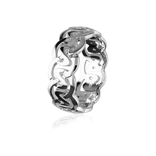 ladies silver rings iolite stones -Celtic Silver Ring XXR142