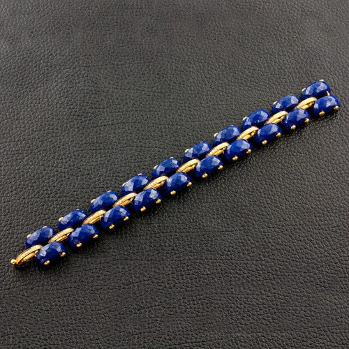 Ladies love heart bracelets -Lapis & Diamond Bracelet