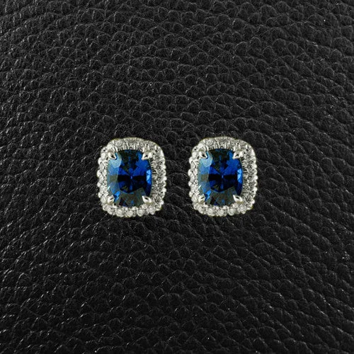 bohemian style earrings for women -Sapphire & Diamond Earrings