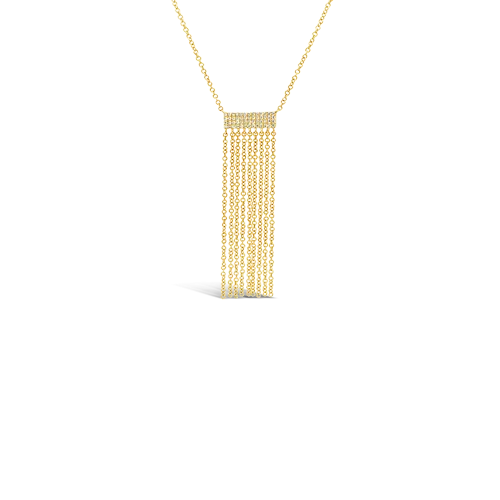 ladies birthstone rings family themes -Gold & Diamond Fringe Necklace