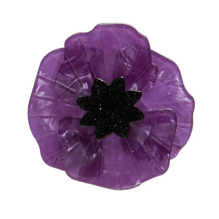 infinity design brooch for women -Erstwilder - Poppy Field Brooch (Purple) - Poppies (2017)