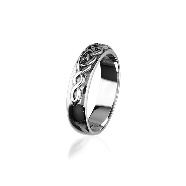 striped pattern rings for women -Celtic Silver Ring XR321