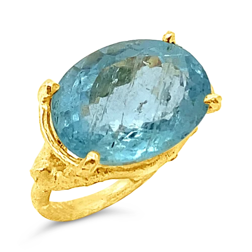 silver moonstone rings for women -Blue Topaz Vine Ring