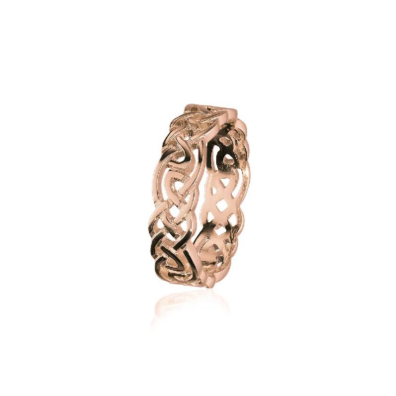 ladies silver rings citrine stones -Celtic Rose Gold Ring RR129