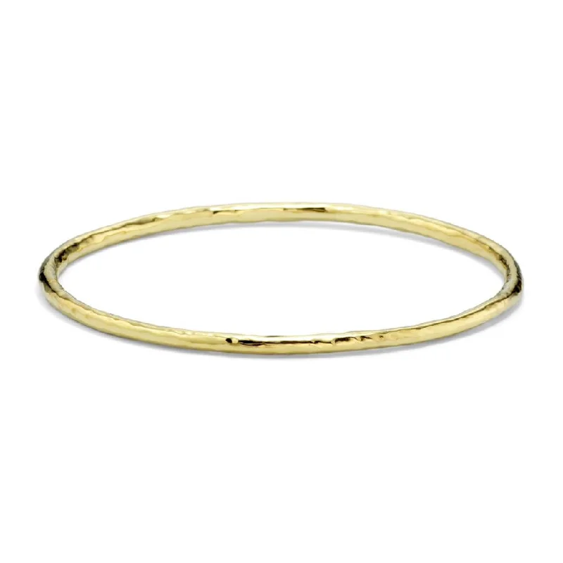 Ladies quest shine bracelets -Ippolita 18k Yellow Gold Classico Small Hammered Bangle