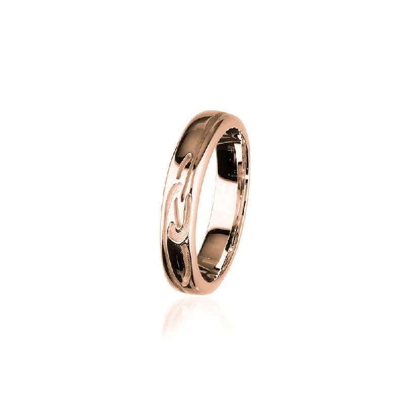 rose gold wave rings for women -Celtic Rose Gold Ring RR318