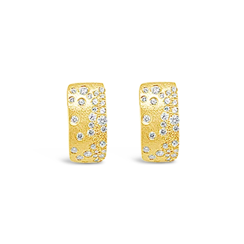 ladies earrings chevron patterns -Diamond Confetti Huggie Earrings