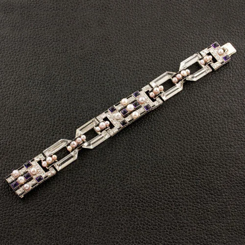 Ladies line charm bracelets -Art Deco Bracelet - Mauboussin, Paris 1927