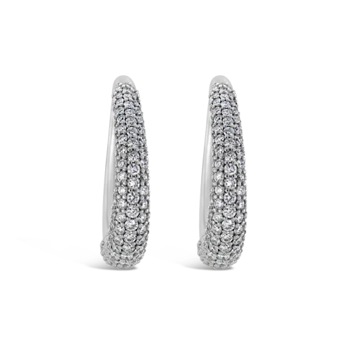 ladies dangle earrings with diamonds -Diamond Hoop Earrings