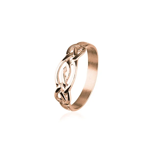 rings for women with colorful stones -Celtic Rose Gold Ring RR174