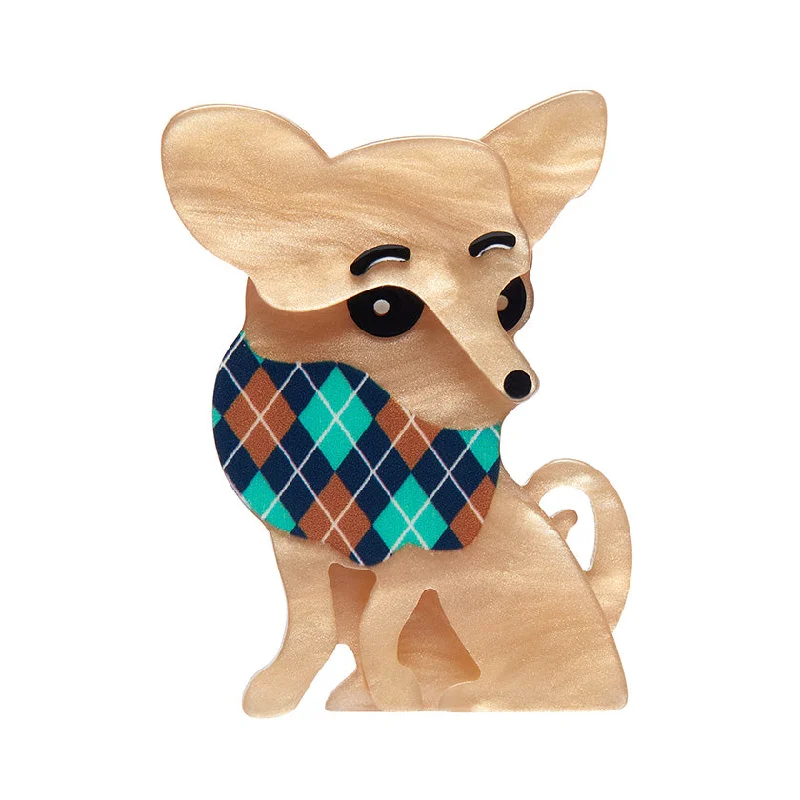 layered brooch for women trendy -Erstwilder Mini Dogs - Chi Chi Chihuahua Mini Brooch