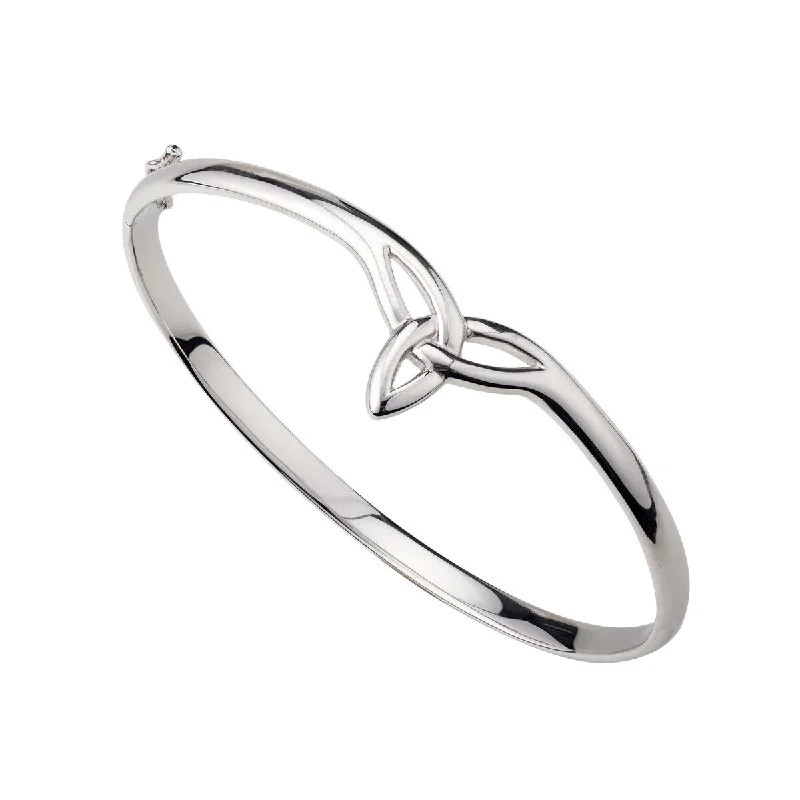 Ladies playful acrylic bracelets -Sterling Silver Trinity Knot Bangle