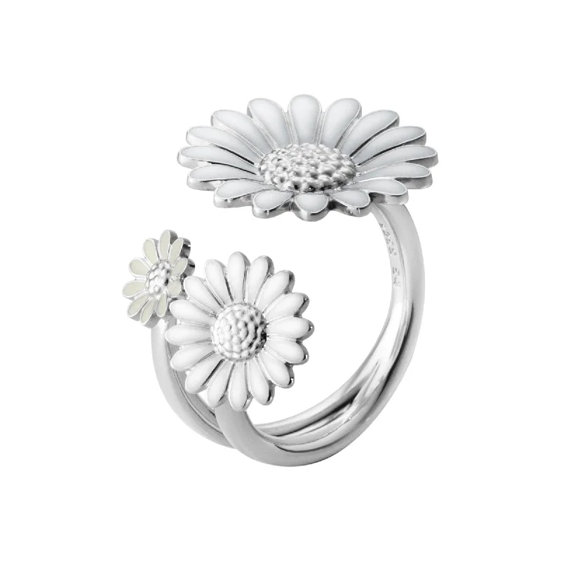 cross design rings for women -Silver Daisy Ring