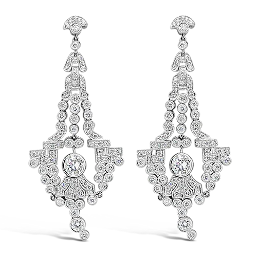 statement earrings for women bold -Diamond Chandelier Earrings