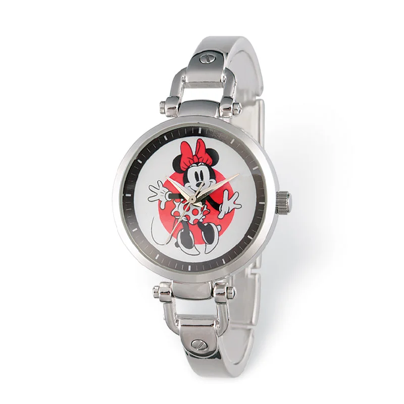 Ladies zest sparkle bracelets -Disney Adult Size Minnie Mouse Silver-Tone Bracelet Watch