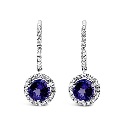 minimalist stud earrings for women -Tanzanite & Diamond Dangle Earrings