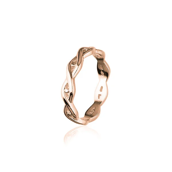 ladies white gold rings pearls -Celtic Rose Gold Ring RR153