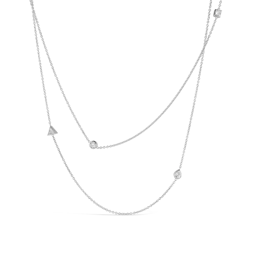 Ladies shining silver necklaces -Fancy Shape Diamonds by the Yard Necklace