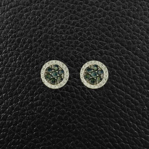 carved design earrings for women -Sapphire & Diamond Earrings